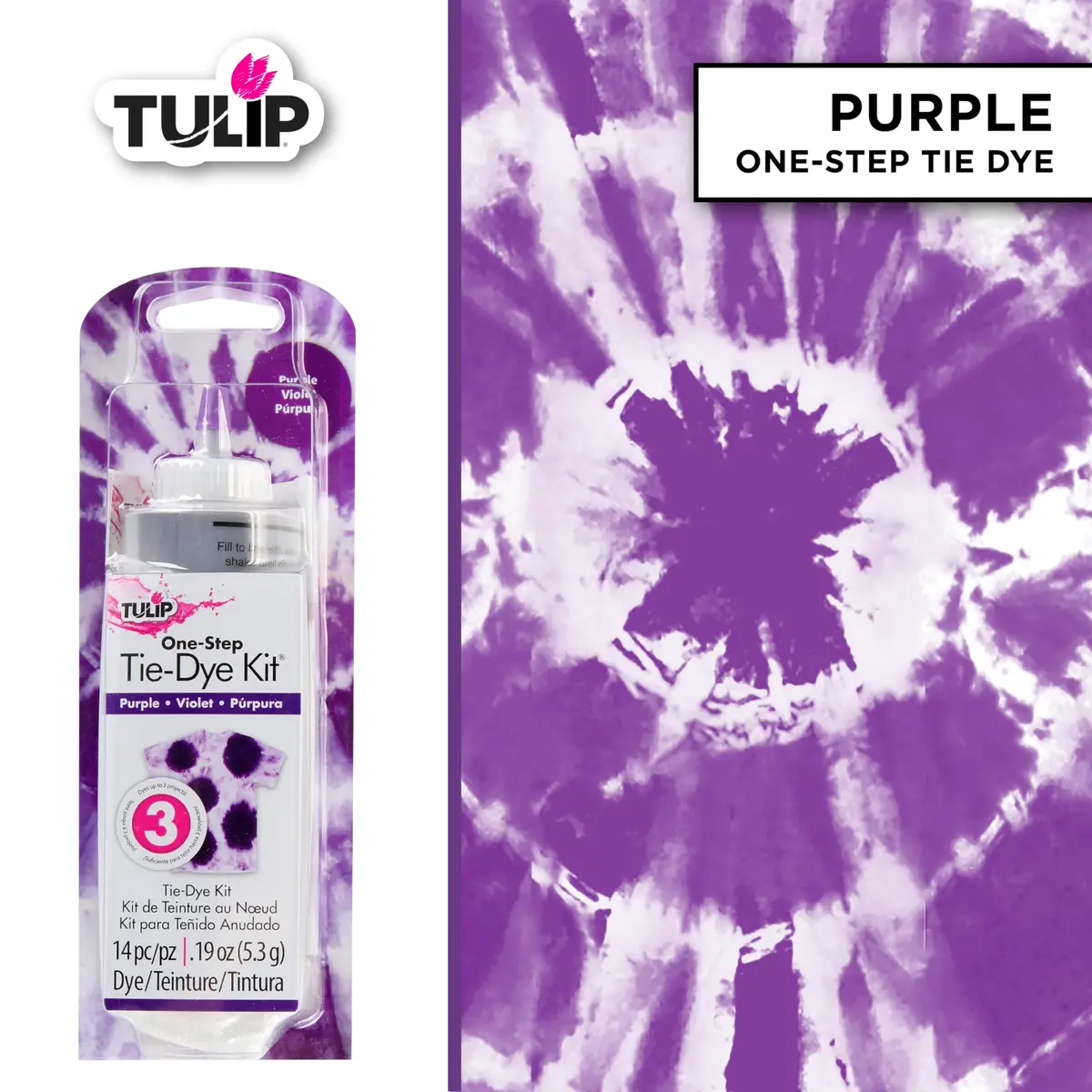 Tulip One-Step Tie-Dye Kit Permanent Vibrant Fabric Dye 118ml (4 fl oz) Purple | For Natural Fibers - view 5