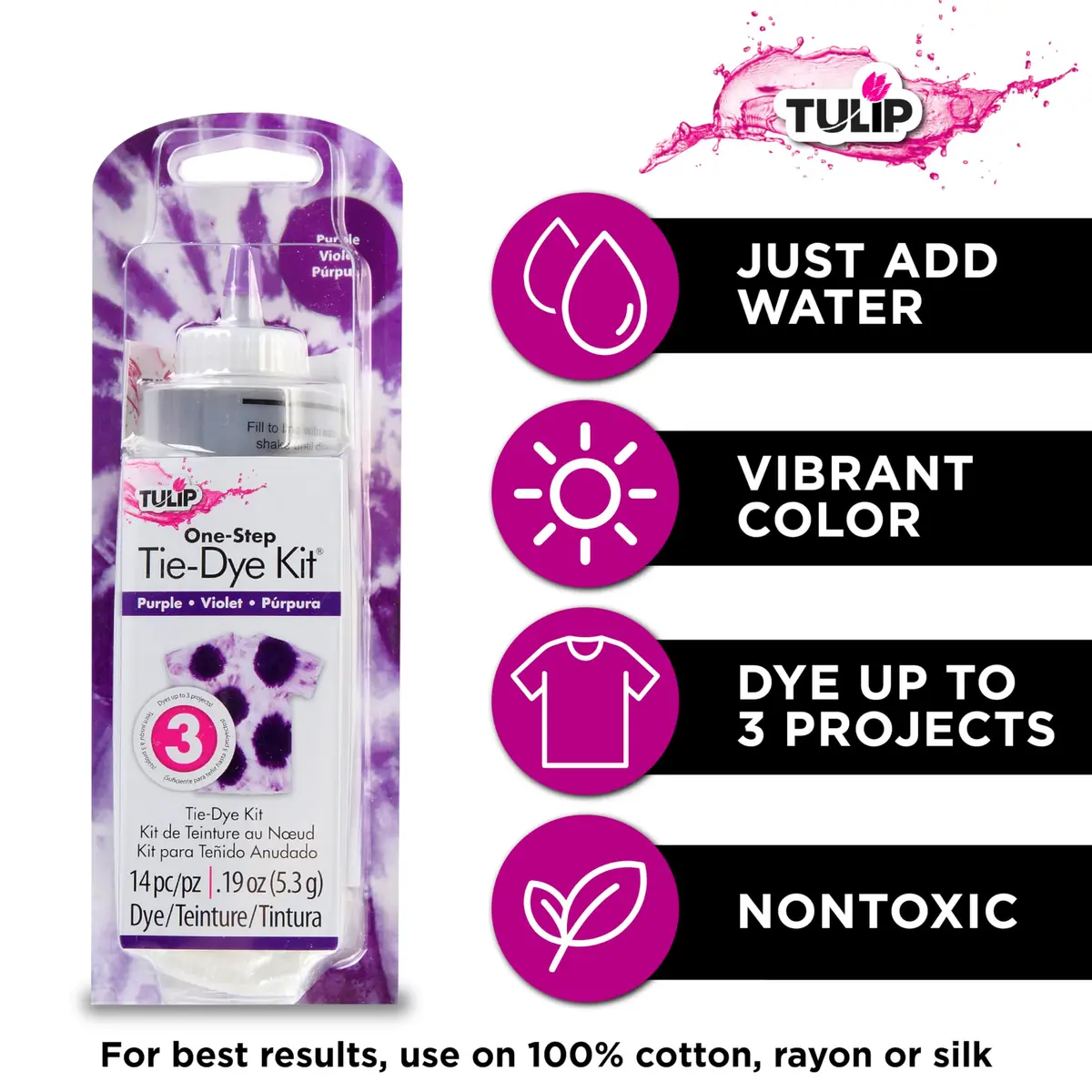 Tulip One-Step Tie-Dye Kit Permanent Vibrant Fabric Dye 118ml (4 fl oz) Purple | For Natural Fibers - view 3