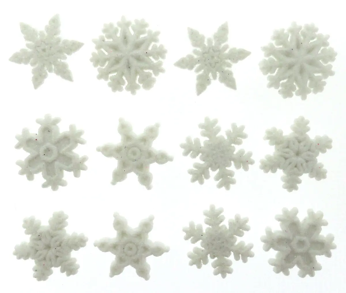 Jesse James Dress It Up Holiday Collection Embellishments, Glitter Snowflakes, White | Festive Scrapbooking Embellishments - main product image