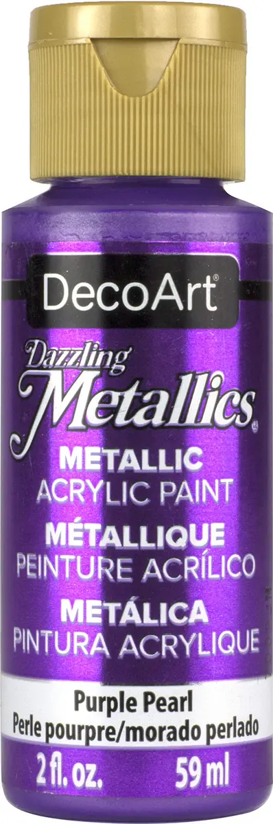 DecoArt Dazzling Metallics 2oz Purple Pearl | Bright Metallic Acrylic for Crafts - main product image