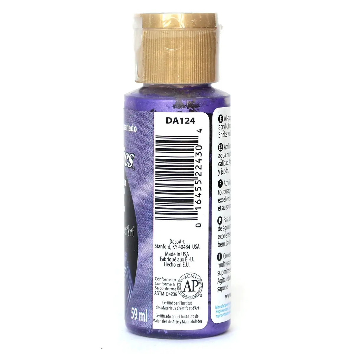 DecoArt Dazzling Metallics 2oz Purple Pearl | Bright Metallic Acrylic for Crafts - view 2
