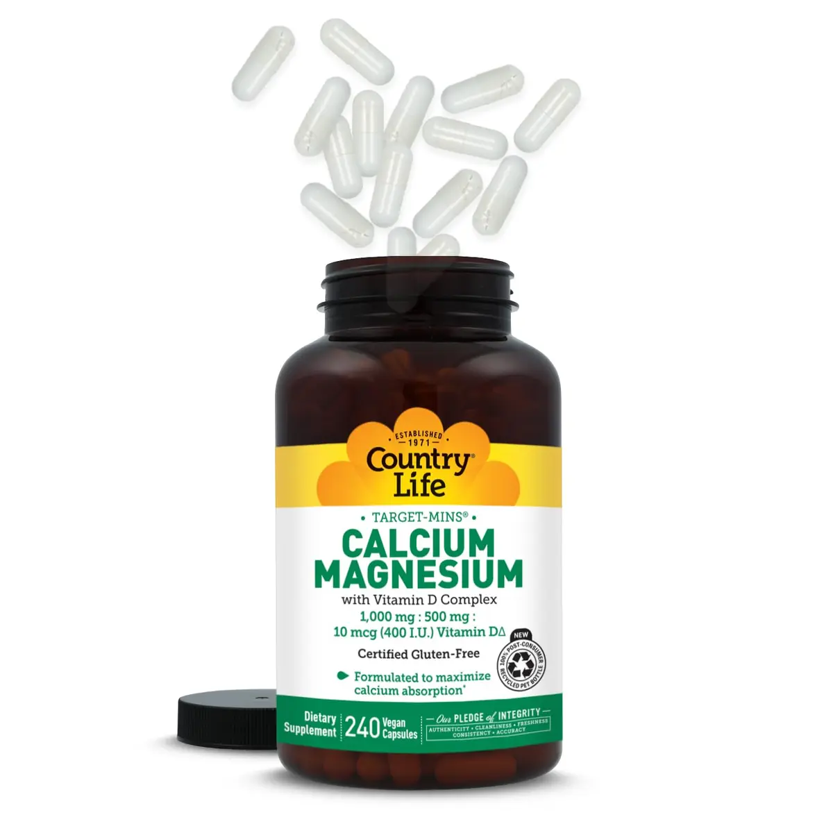 Country Life Target-Mins Calcium Magnesium with Vitamin D, 240 Capsules | Bone & Bone Health Support - view 8