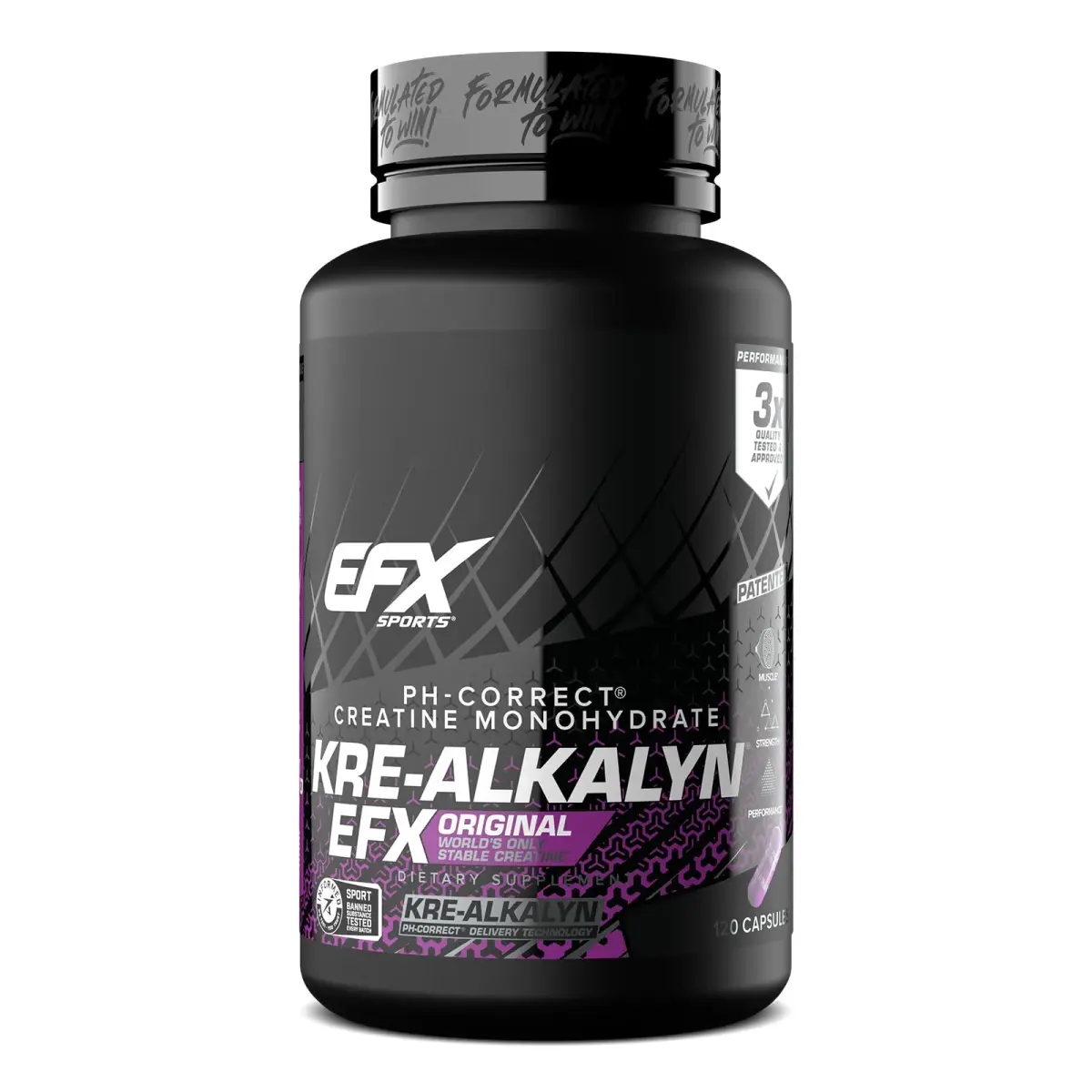 EFX Sports Kre-Alkalyn EFX Creatine Monohydrate Capsules | 60 Servings (120 Count) - main product image
