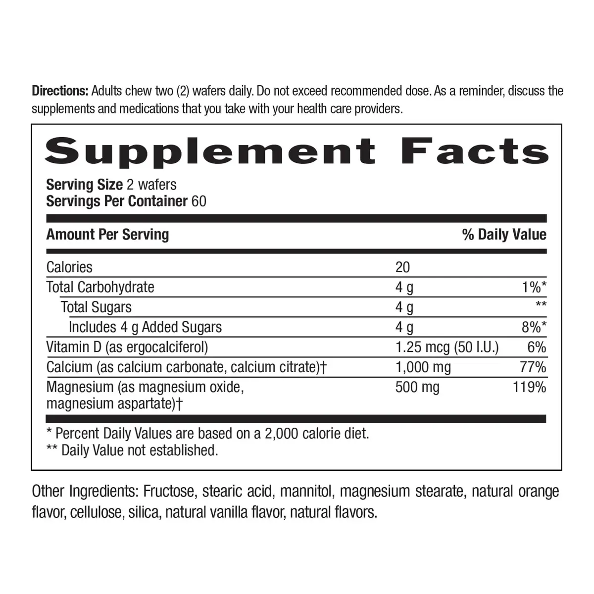 Country Life Cal-Snack Calcium Magnesium Wafers, Vanilla Orange, 120 Count | Easy-to-Chew Supplement with Vitamin D3 for Bone & Muscle Support - view 8
