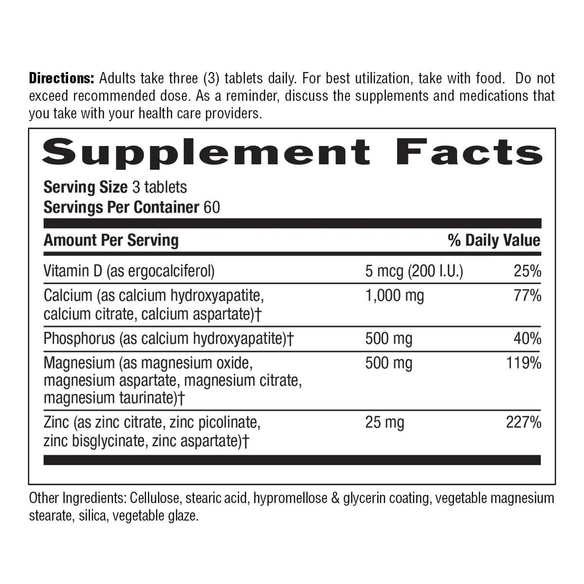 Country Life Calcium Magnesium Zinc 1000 mg/500 mg/25 mg | Bone & Bone Density Support - view 7