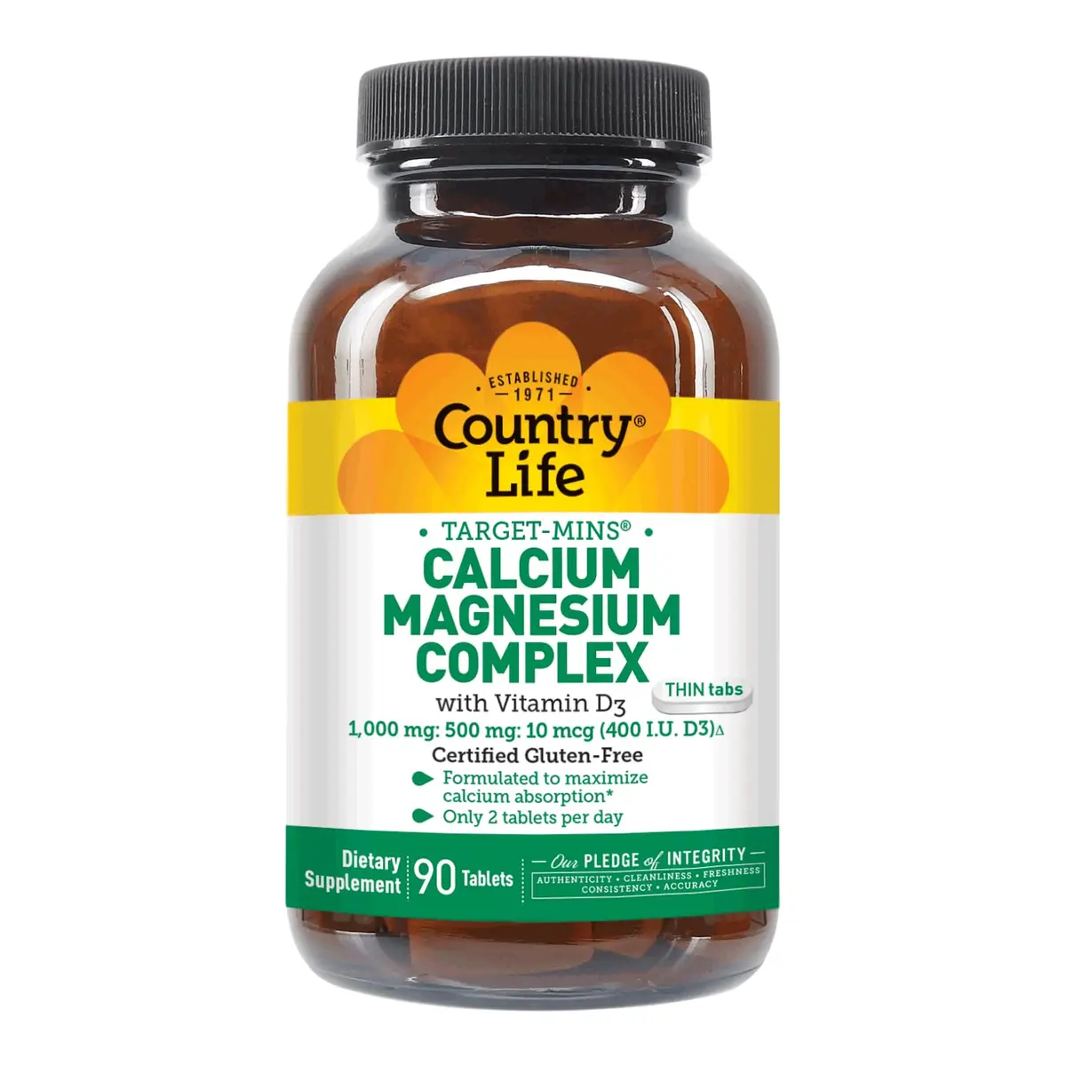 Country Life Calcium Magnesium Zinc 1000 mg/500 mg/25 mg | Bone & Bone Density Support - view 9