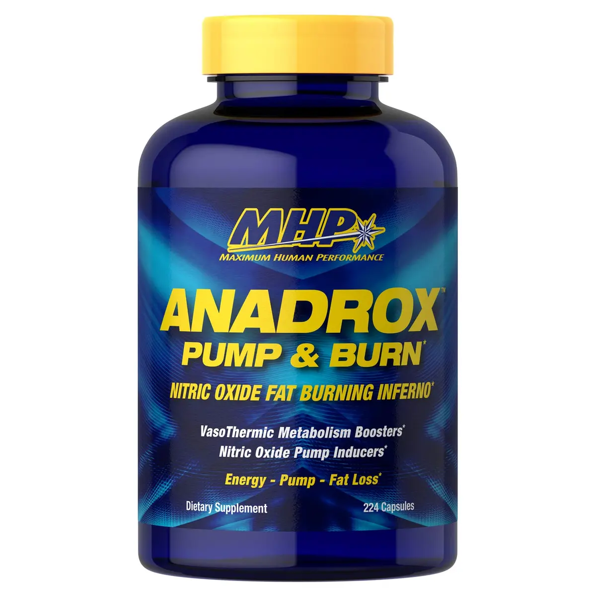 Maximum Human Performance Anadrox Pump & Burn 224 capsules | Nitric Oxide Fat Burner & Pre-Workout - main product image