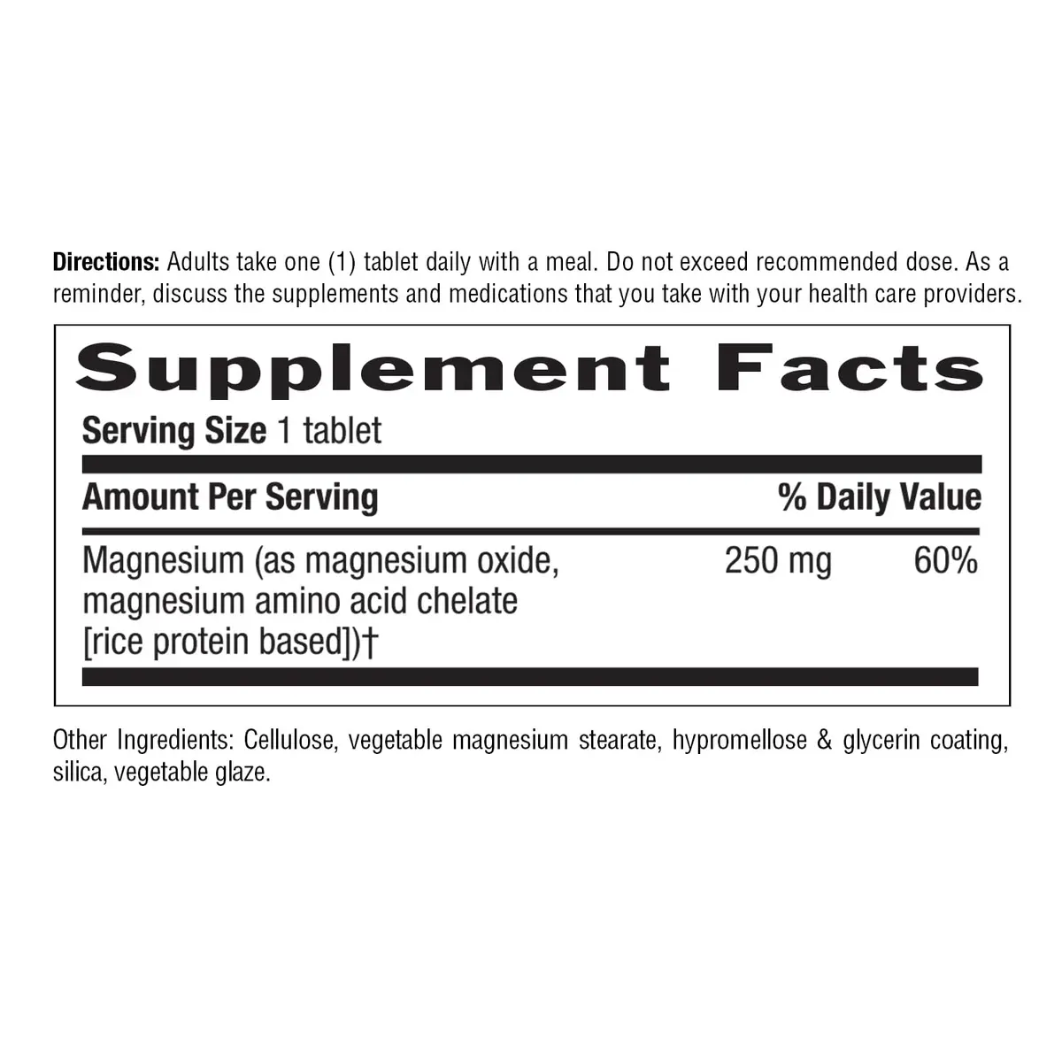 Country Life Chelated Magnesium 250 mg | Vegan, Gluten-Free, Supports Heart & Bone Health (90 Tablets) - view 7
