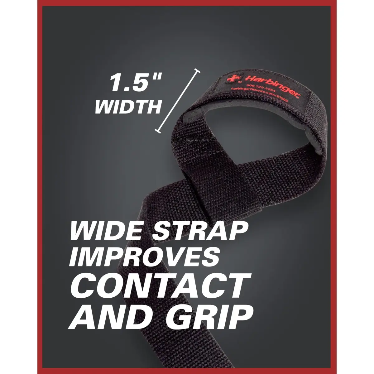 Harbinger Padded Cotton Lift Straps, Black - 21.5" Length, 1.5" Width | Cushions Wrists for Lifting Support - view 5