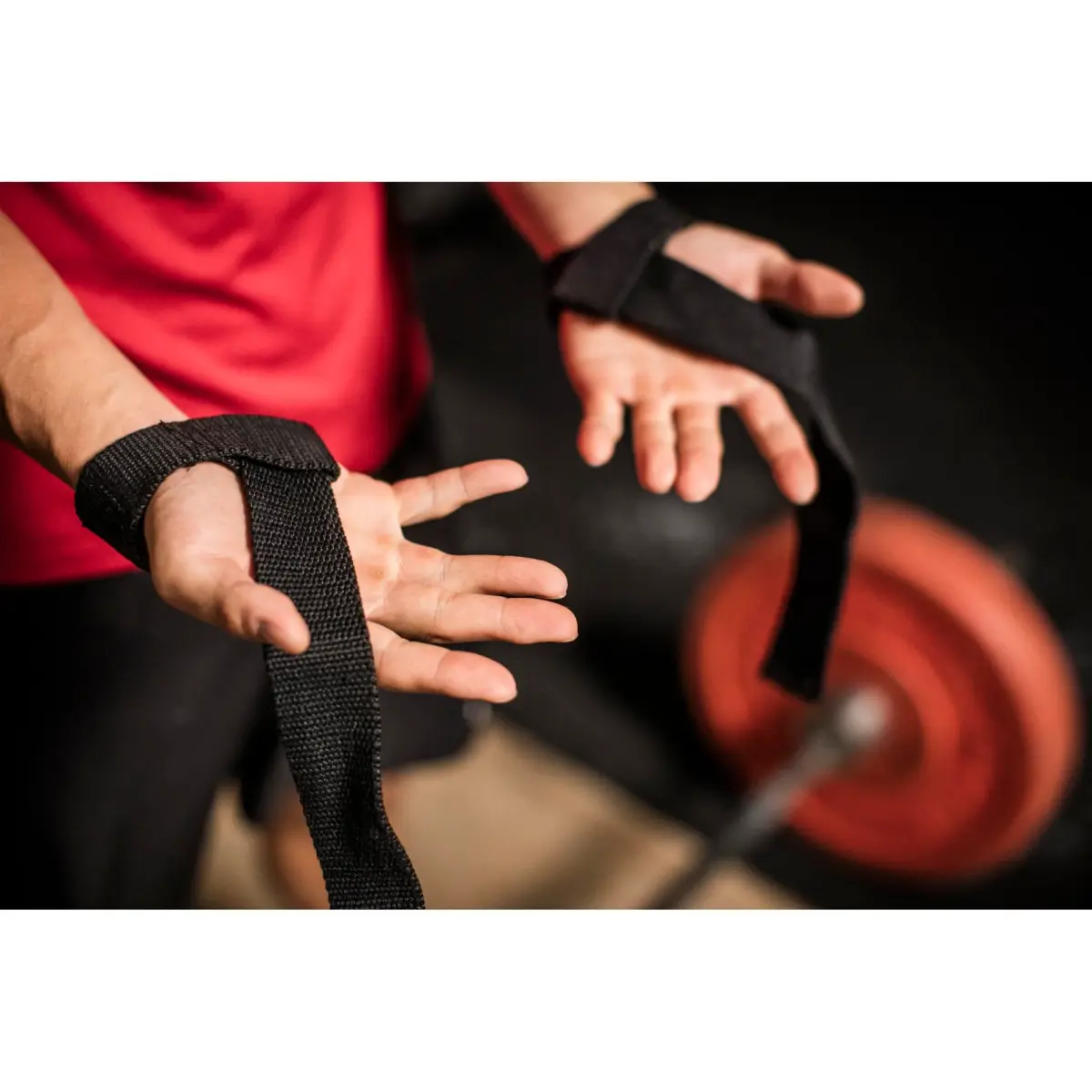 Harbinger Padded Cotton Lift Straps, Black - 21.5" Length, 1.5" Width | Cushions Wrists for Lifting Support - view 8