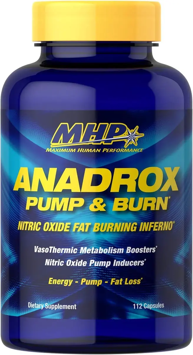 Maximum Human Performance MHP Anadrox Pump & Burn 112 capsules | Nitric Oxide Fat Burner for Energy & Metabolism - main product image