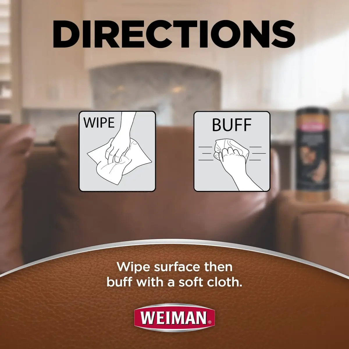 Weiman Leather Cleaner & Conditioner Wipes With UV Protection, 30 ct | Prevents Cracking & Fading on Auto Seats, Shoes, Purses - view 7