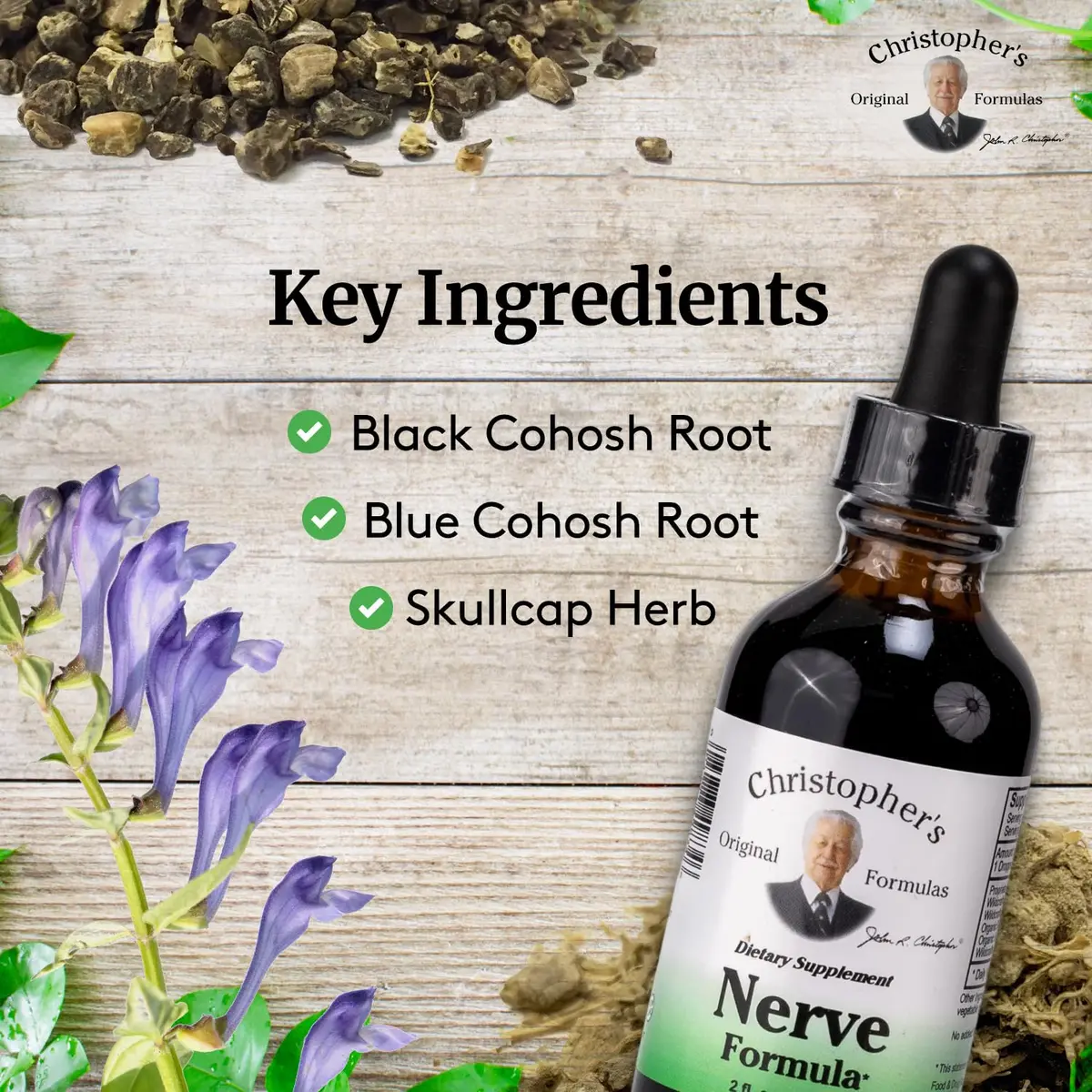Christopher's Original Formulas Nerve Formula 2 oz | Herbal Support for Relaxation & Well-being - view 3