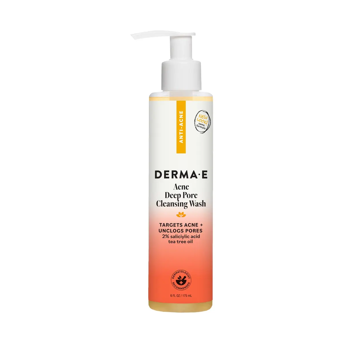 Derma E Acne Deep Pore Cleansing Face Wash 177ml (6 Fl Oz) | Gentle Oil Control for Breakout-Prone Skin - main product image