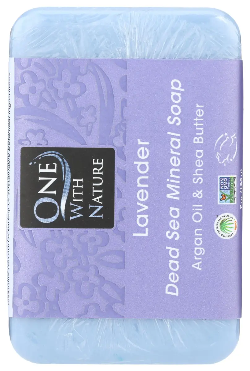 One With Nature Lavender Bar Soap 198g (7 Ounce) | Triple Milled, Mild Exfoliating, Dead Sea Minerals - view 2