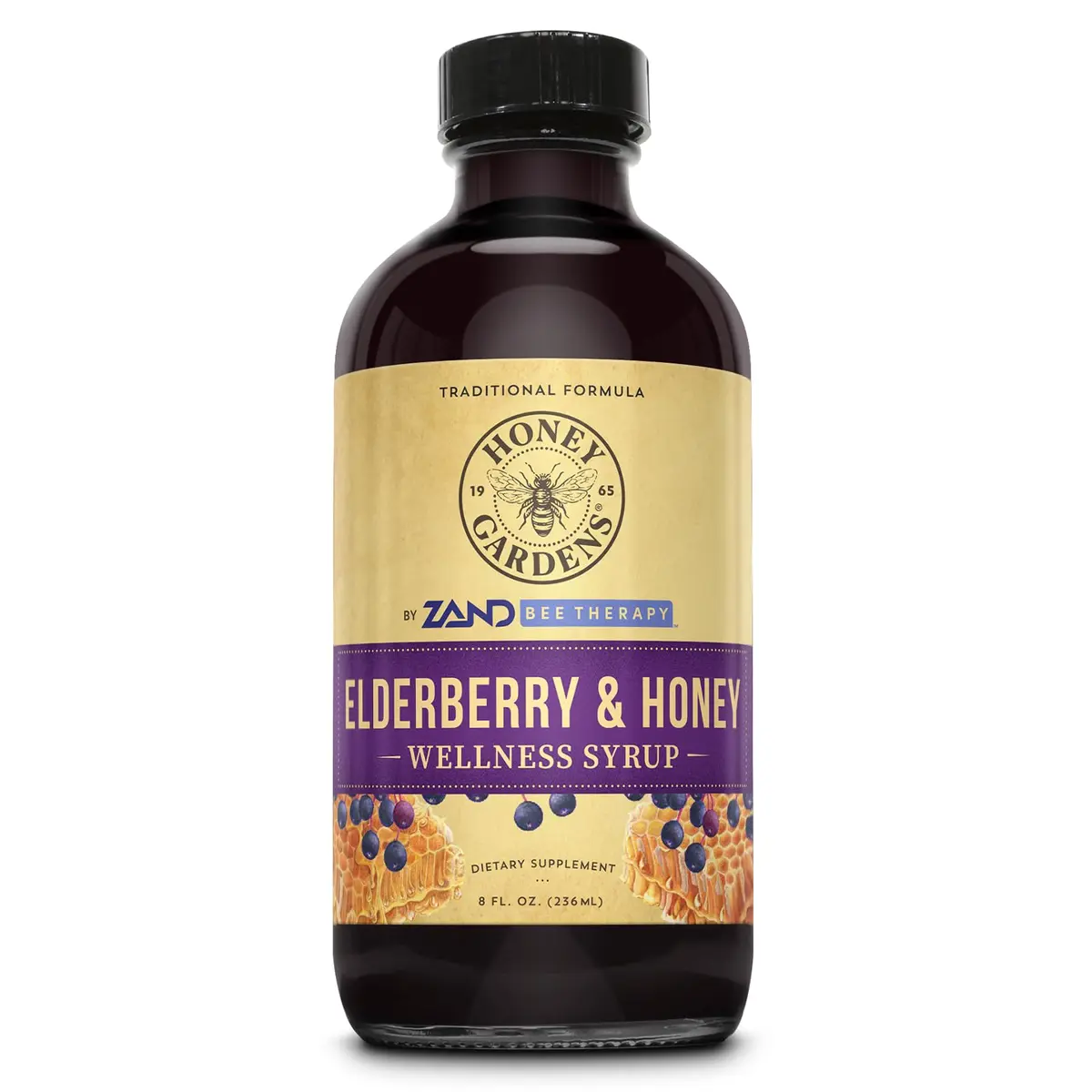 ZAND Elderberry & Honey Immune Syrup 8 Fl Oz | Natural Elderberry & Honey Support - main product image