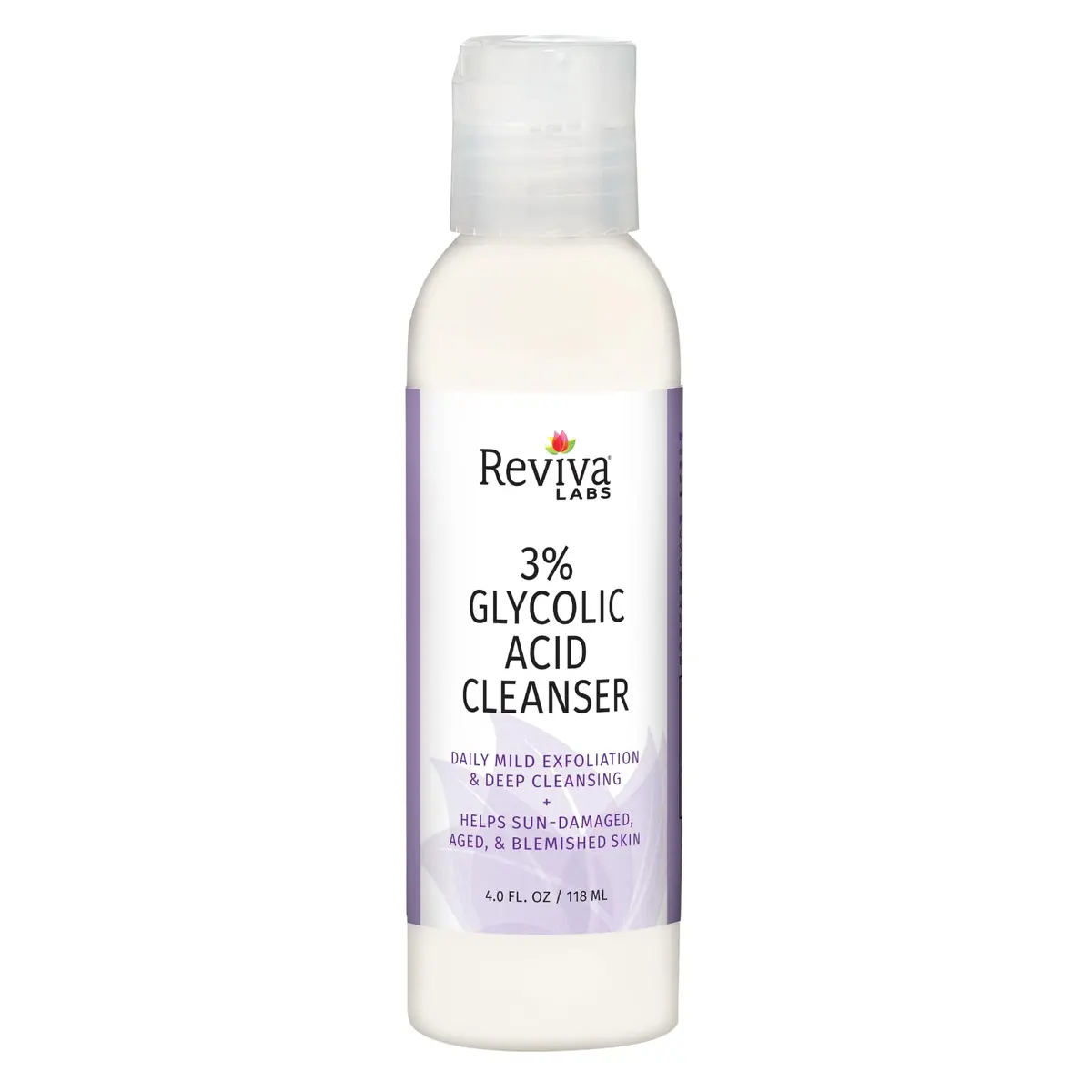 Reviva Labs Glycolic Acid Cleanser Cream 4 oz | Exfoliating Face Wash for All Skin Types - main product image