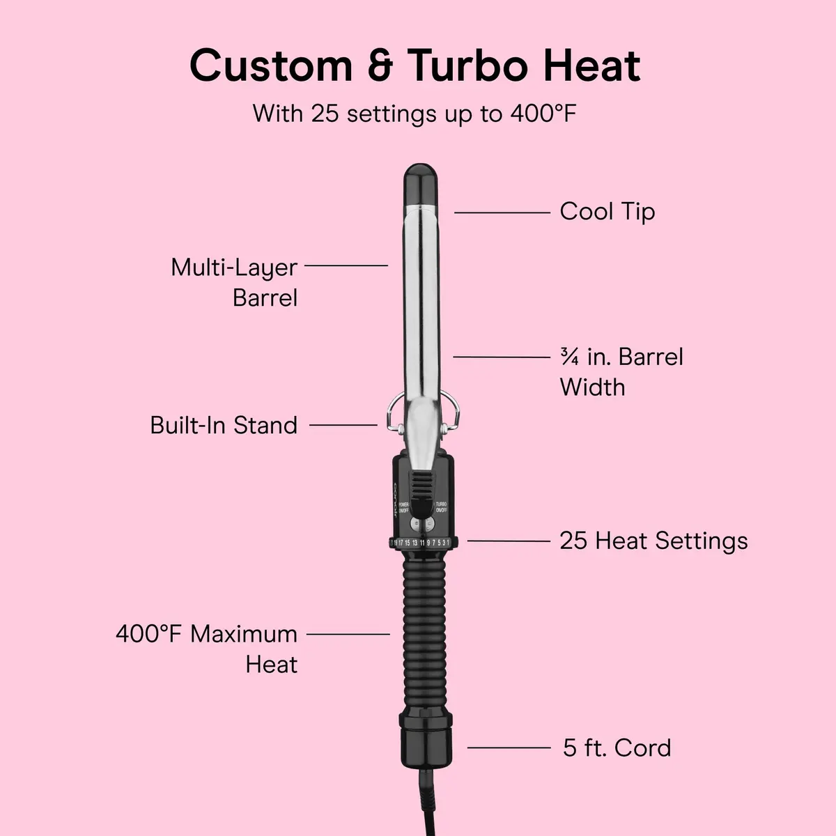 Conair Curling Iron 3/4-inch Barrel | Creates Tighter Curls & Waves, Suitable for Short to Medium Hair - view 4