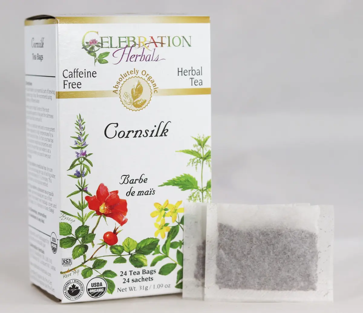 Celebration Herbals Organic Cornsilk Tea 24 Herbal Tea Bags | Caffeine-Free & Organic - view 2
