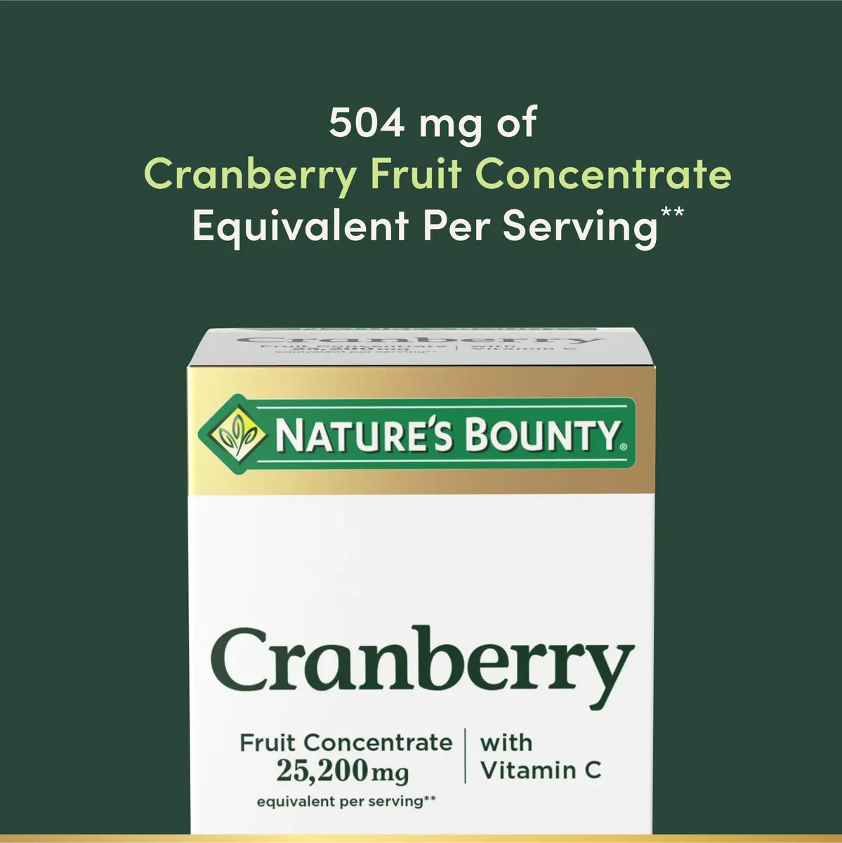 Nature's Bounty Cranberry Dietary Supplement 25,200Mg | Urinary & Immune Support (70-120 chars) - view 3