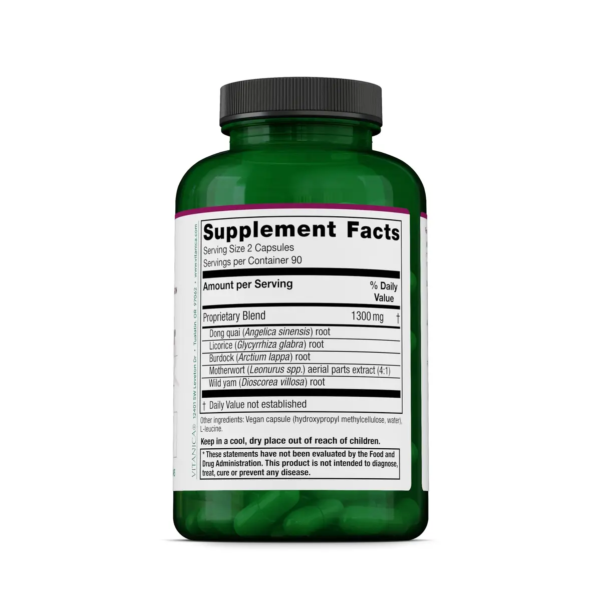 Vitanica Women’s Phase II Menopause Support, Vegan, 180 Capsules | Natural Relief for Hot Flashes & Mood - view 2