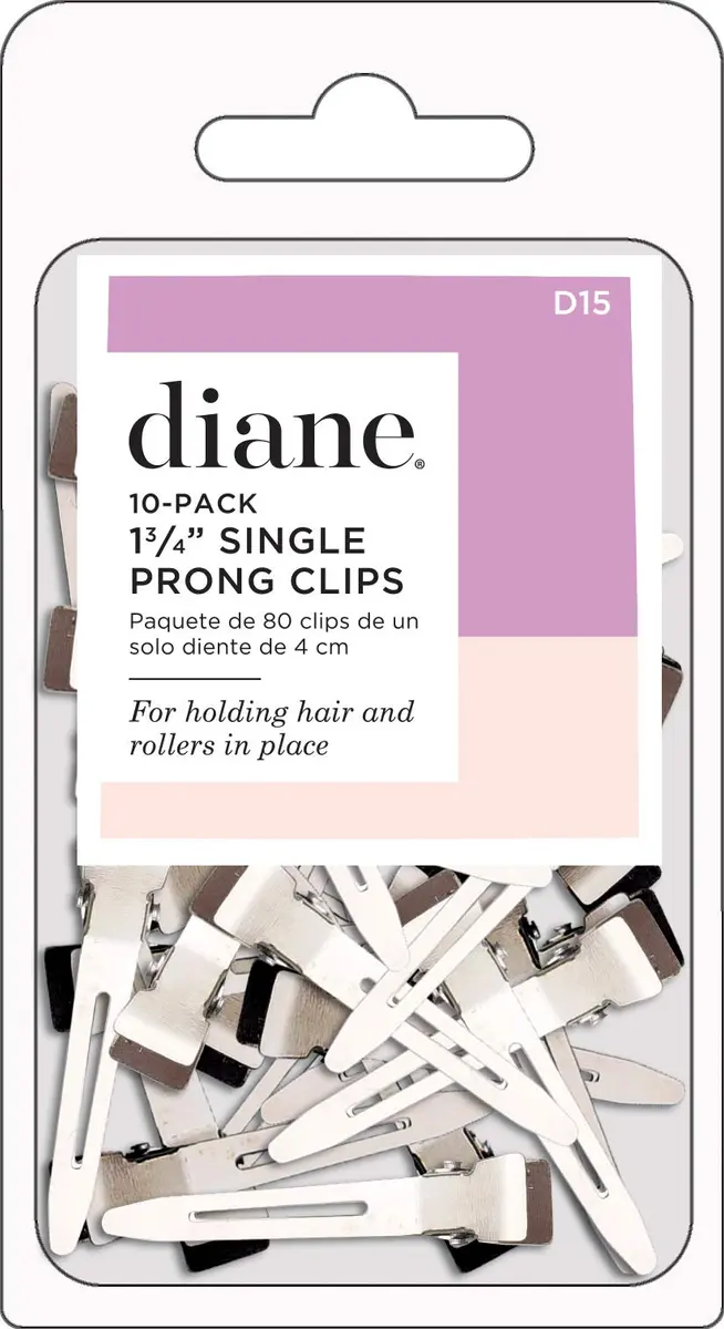 Diane Single Prong Hair Styling Clips for Pin Curls 1.75 Inches | Rust-Proof Nickel-Plated Steel, 80 Pack - view 3