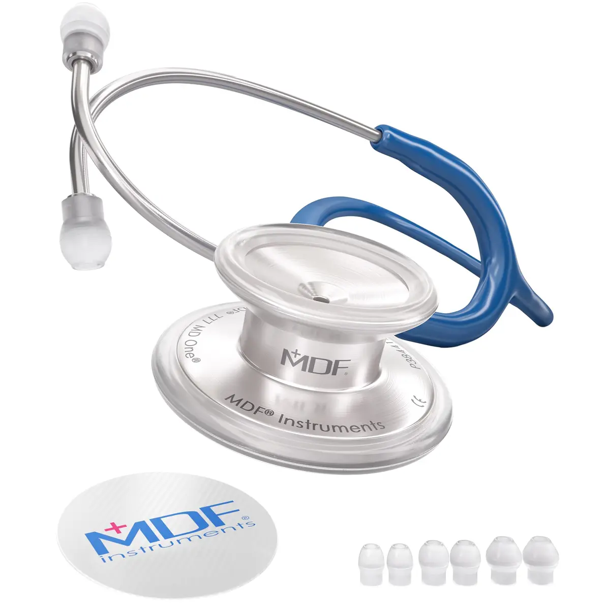 MDF Instruments MD One Stainless Steel Adult Stethoscope Royal Blue Tube | Acoustic Precision & Durability - main product image