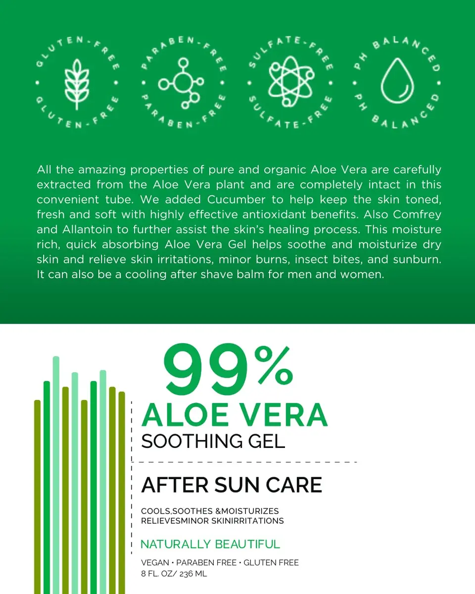 Mill Creek Aloe Vera Gel, 8 Ounce | Soothes Sunburn & Skin Irritations - view 4