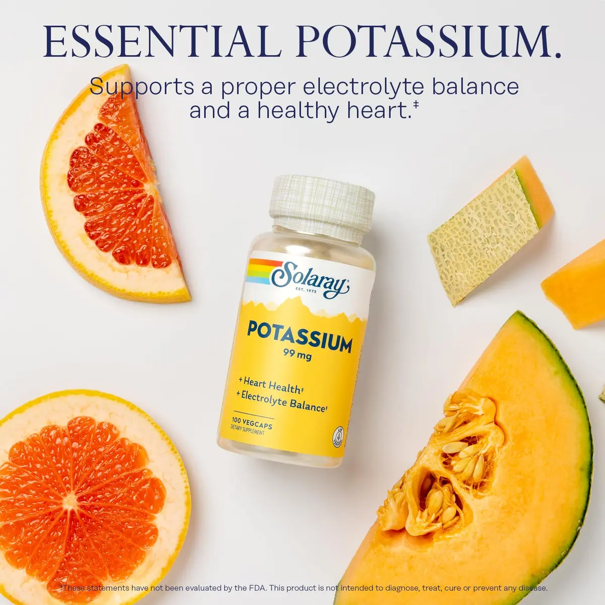 SOLARAY Potassium Supplement Capsules, 100 VegCaps | Supports Heart & Electrolyte Balance - view 3