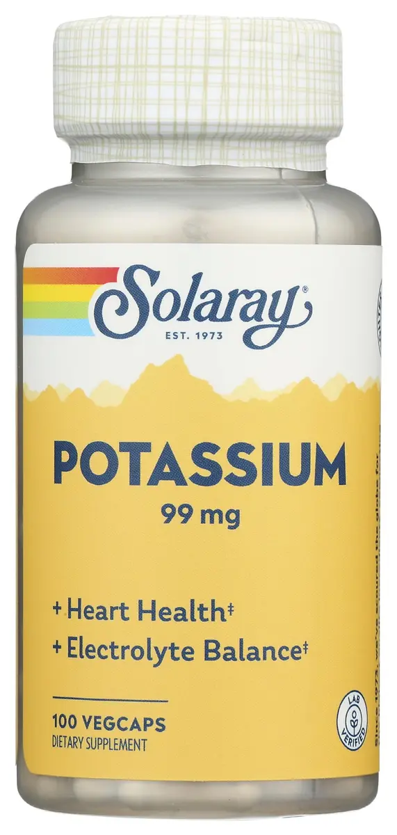 SOLARAY Potassium Supplement Capsules, 100 VegCaps | Supports Heart & Electrolyte Balance - view 4