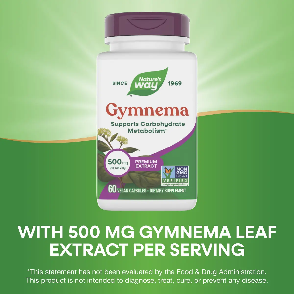Nature's Way Gymnema Premium Extract 500 mg 60 Capsules | Supports Carbohydrate Metabolism - view 4
