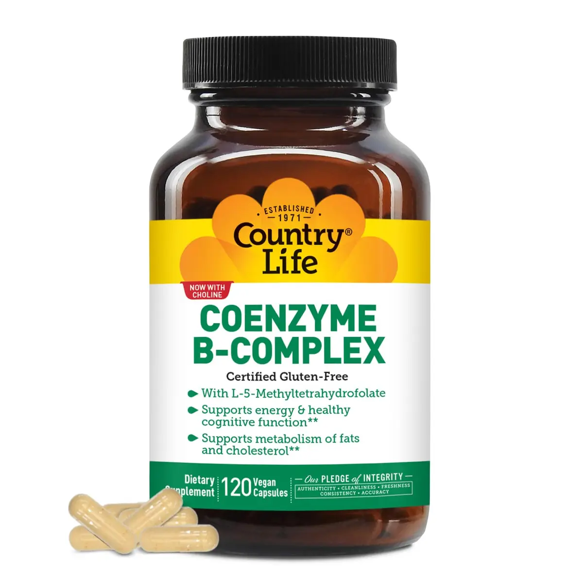 Country Life Coenzyme B-Complex 120 Capsules | Supports Energy & Brain Function - main product image