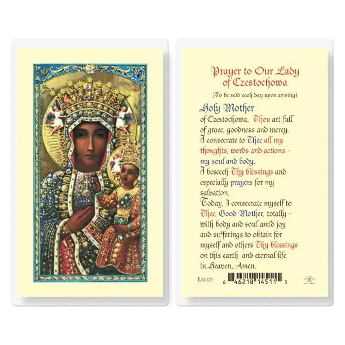 StealStreet Prayer to Our Lady of Czestochowa Holy Cards | Religious Wall Decor 4.5 x 2.5 inches - view 2