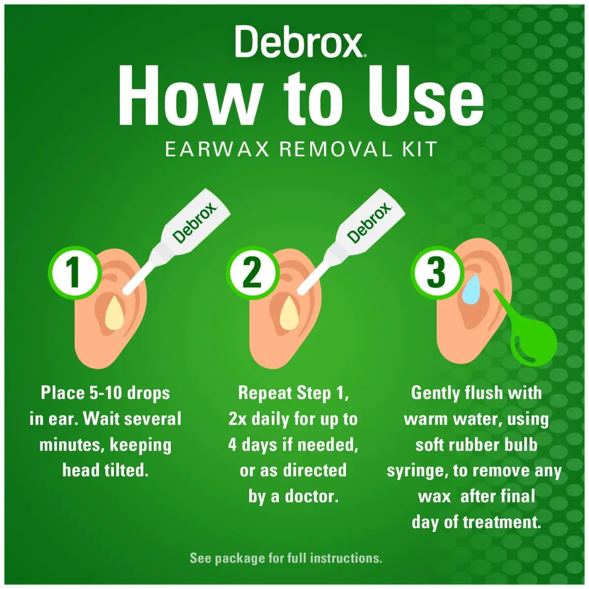 Debrox Ear Wax Removal Kit with Bulb Syringe & 0.5 Fl Oz Drops | Doctor Recommended Microfoaming Action - view 5