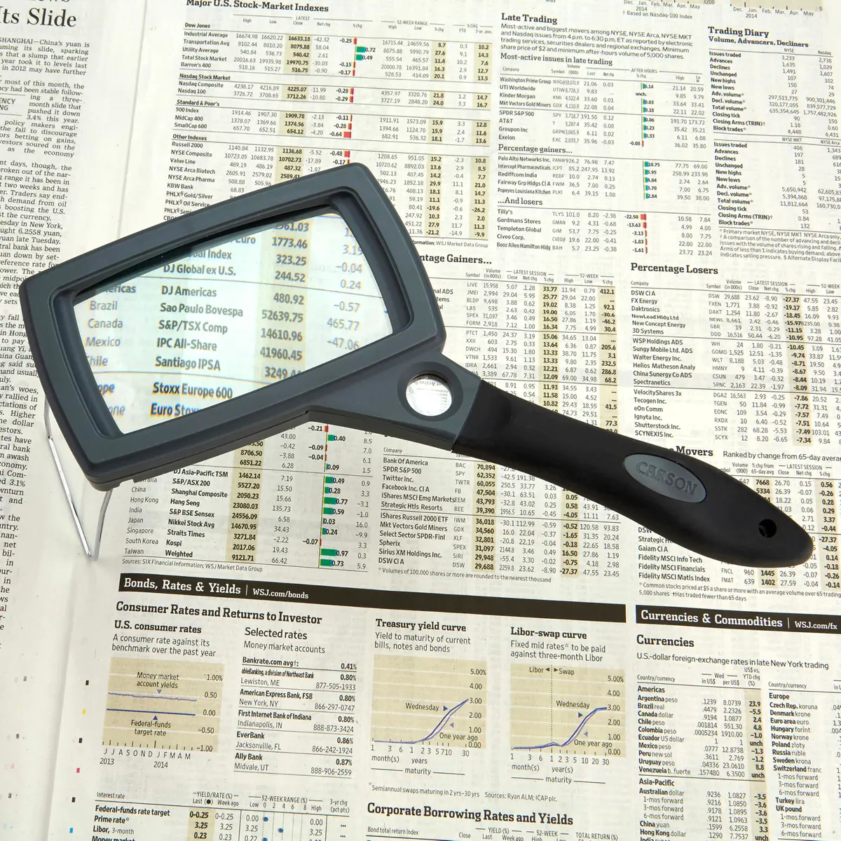 Carson SureGrip Series 2X Power Glass Magnifier with Hands-Free Fold-out Stand (SG-16) | Sharp, Durable & Ergonomic - view 5
