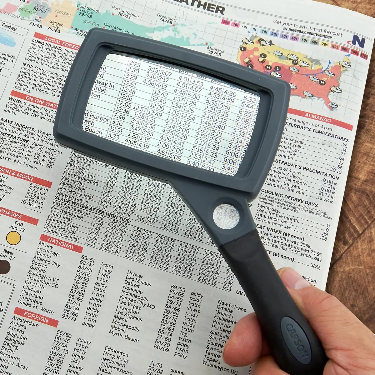 Carson SureGrip Series 2X Power Glass Magnifier with Hands-Free Fold-out Stand (SG-16) | Sharp, Durable & Ergonomic - view 4