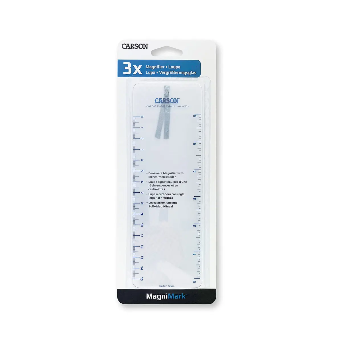 Carson MagniMark 3x Fresnel Bookmark Magnifier with 6-Inch Ruler | Lightweight, Thin & Light for Reading & Low Vision - view 4