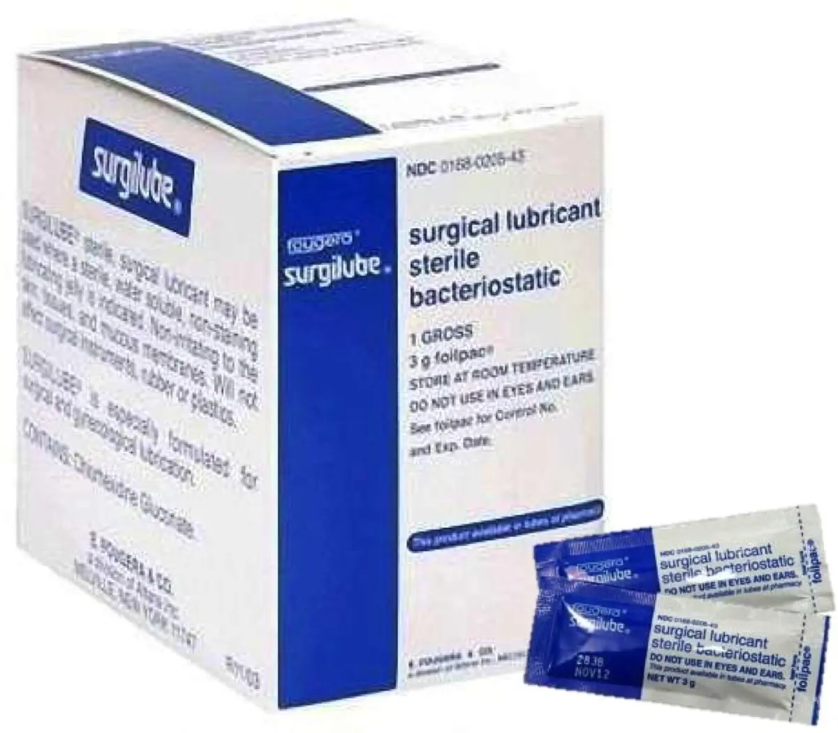 Dynarex Surgilube Lubricating Jelly 3g Foil Packs | Water-Soluble, Sterile, Clear - main product image