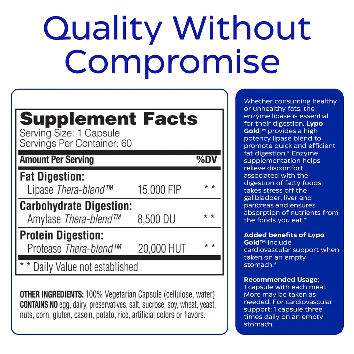 Enzymedica Lypo Gold - Enzyme Supplement for Fat Digestion - 60 Caps | Supports Fat & Vitamin Absorption - view 8