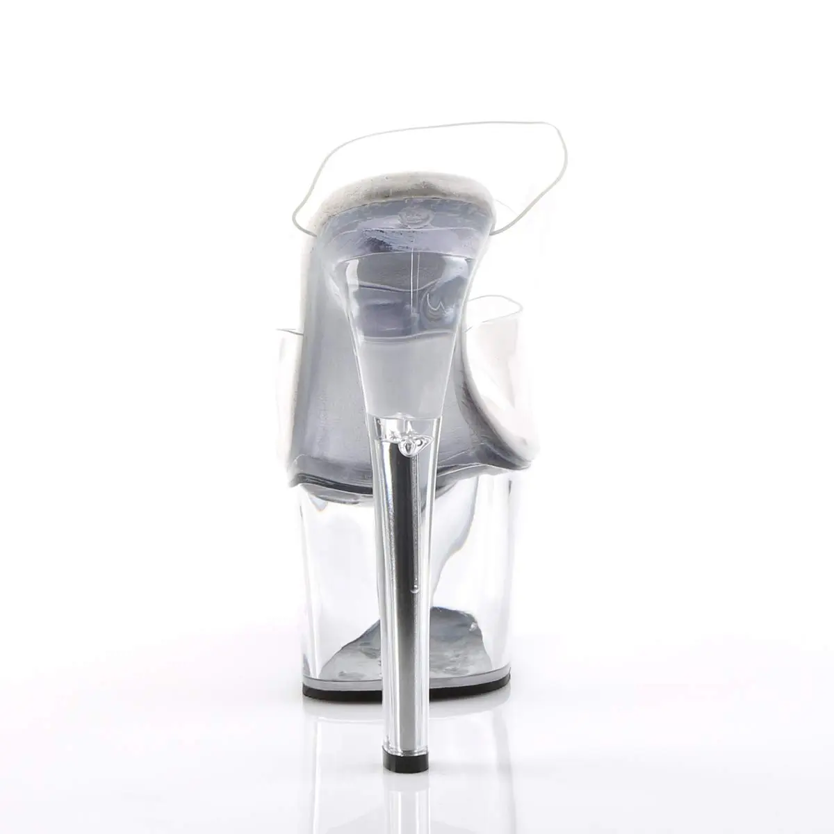 Pleaser Sky-302 Platform Slide Clear/Clear | 7" Heel, 2¾" Platform, Open Toe, Synthetic Vinyl - view 7