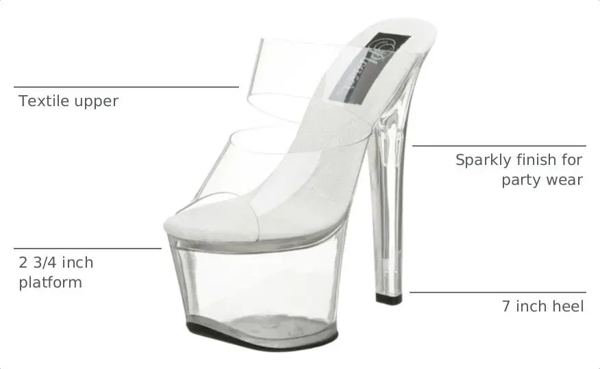 Pleaser Sky-302 Platform Slide Clear/Clear | 7" Heel, 2¾" Platform, Open Toe, Synthetic Vinyl - view 4