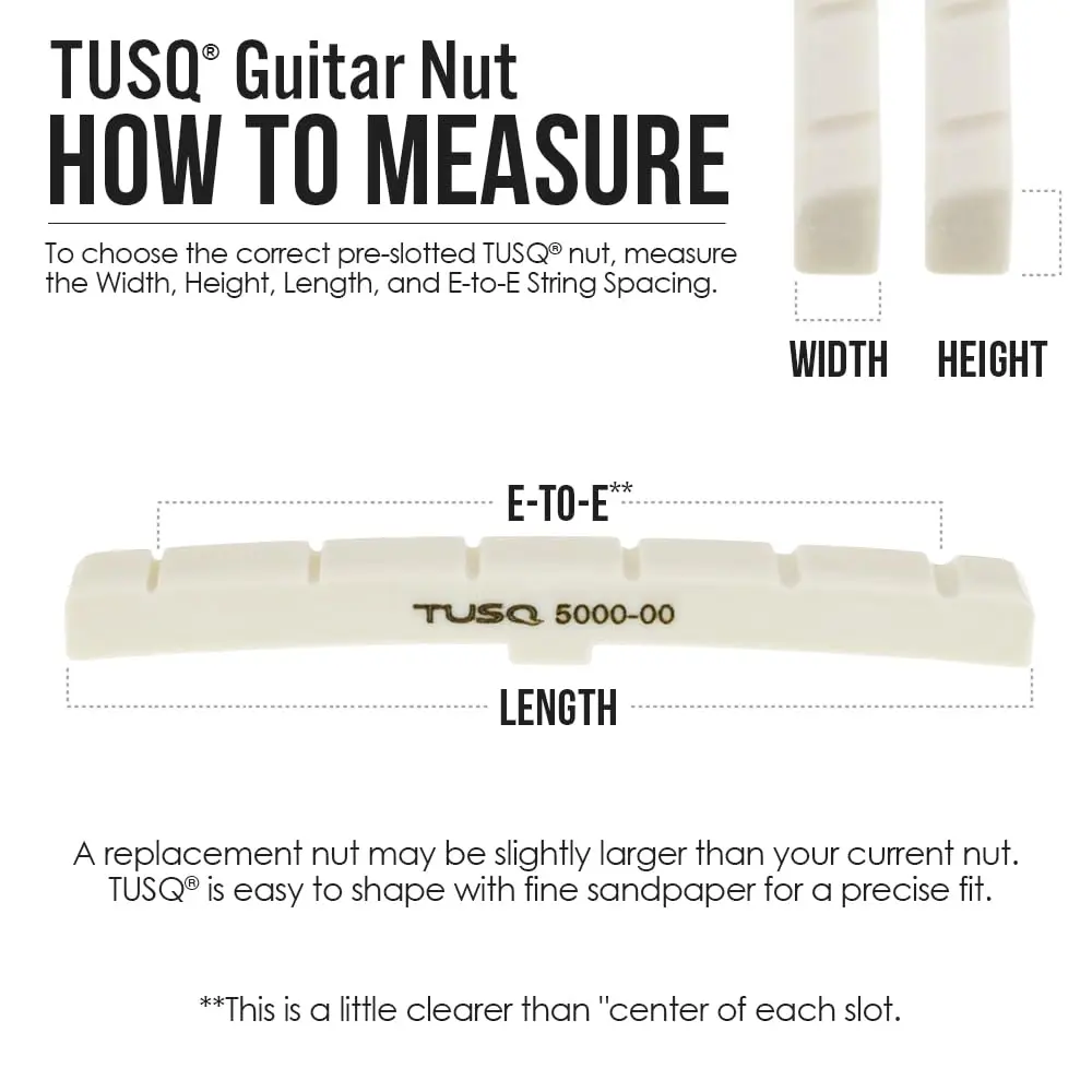 Graph Tech TUSQ Slotted Strat Style Guitar Nut PQ-5000-00 | Fits Fender Style Guitars - view 6
