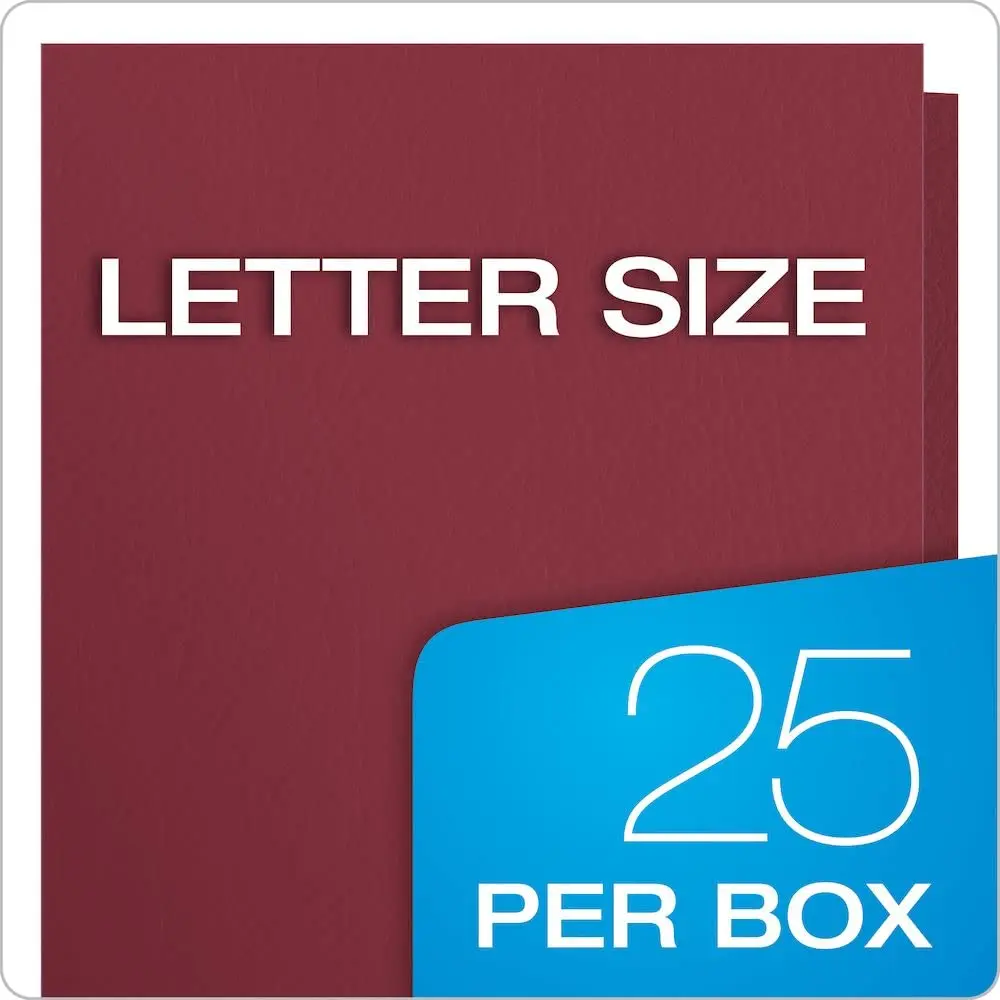 Oxford Two Pocket Folders, Textured Paper, Burgundy, Letter Size, 25 Pack | Durable School & Office Organizer - view 7