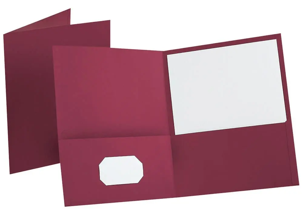 Oxford Two Pocket Folders, Textured Paper, Burgundy, Letter Size, 25 Pack | Durable School & Office Organizer - view 2