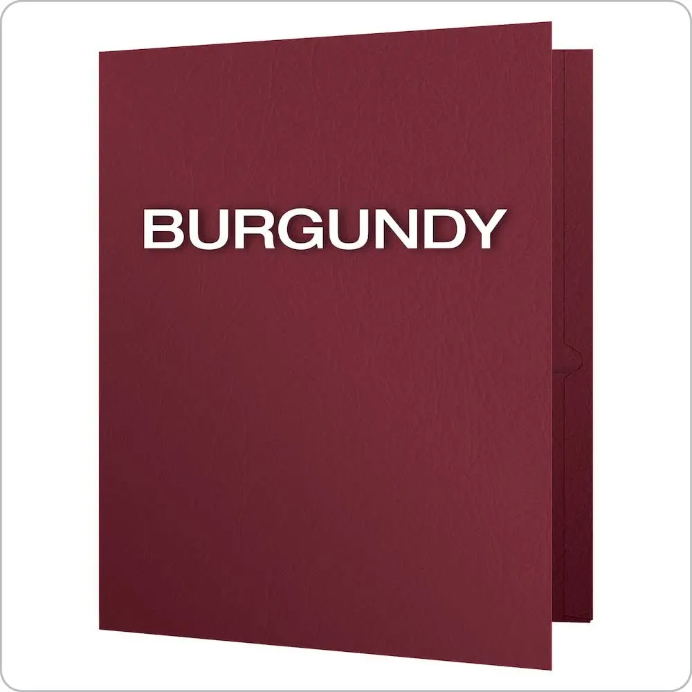 Oxford Two Pocket Folders, Textured Paper, Burgundy, Letter Size, 25 Pack | Durable School & Office Organizer - view 4