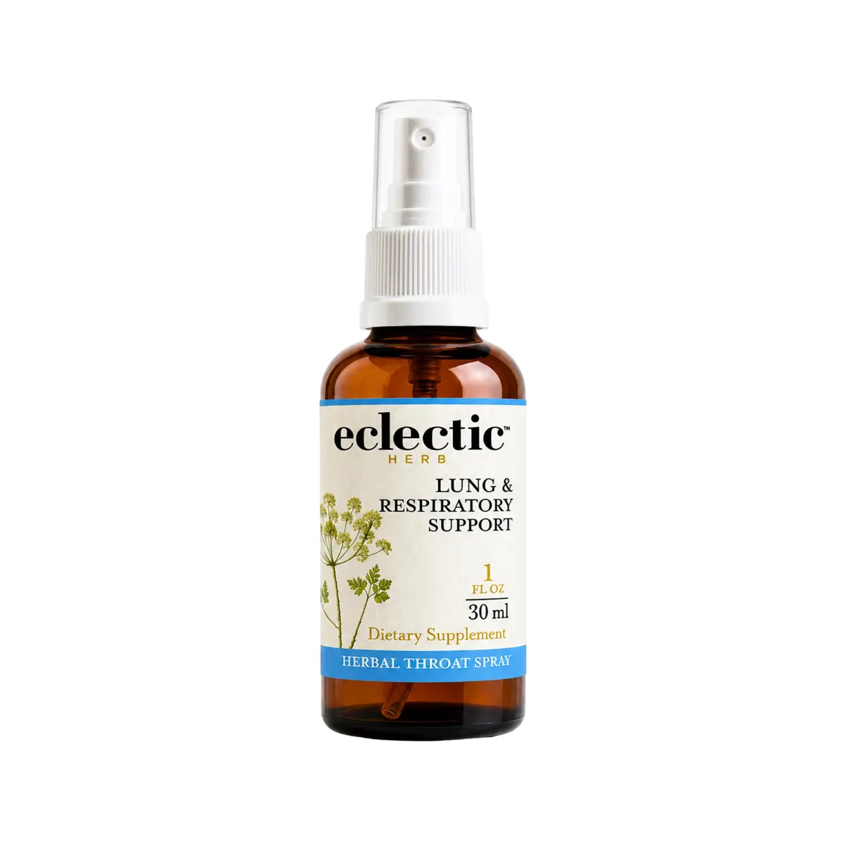 Eclectic Institute Lung & Respiratory Support Herbal Throat Spray | Natural, Vegan, Non-GMO (1 fl oz | 30 ml) - main product image