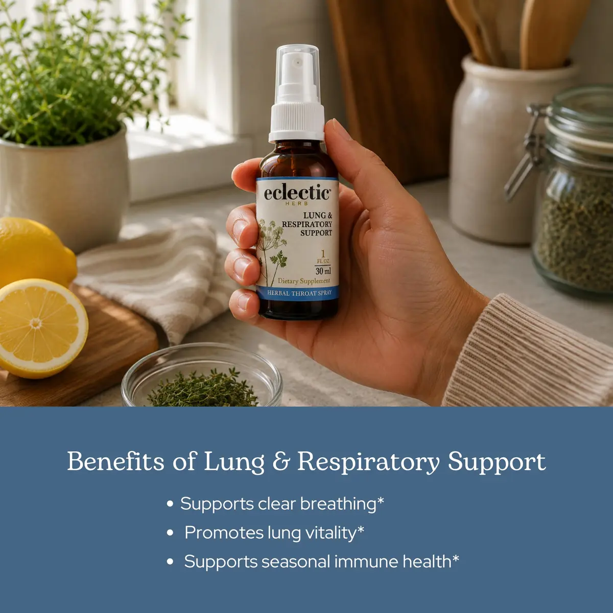Eclectic Institute Lung & Respiratory Support Herbal Throat Spray | Natural, Vegan, Non-GMO (1 fl oz | 30 ml) - view 4