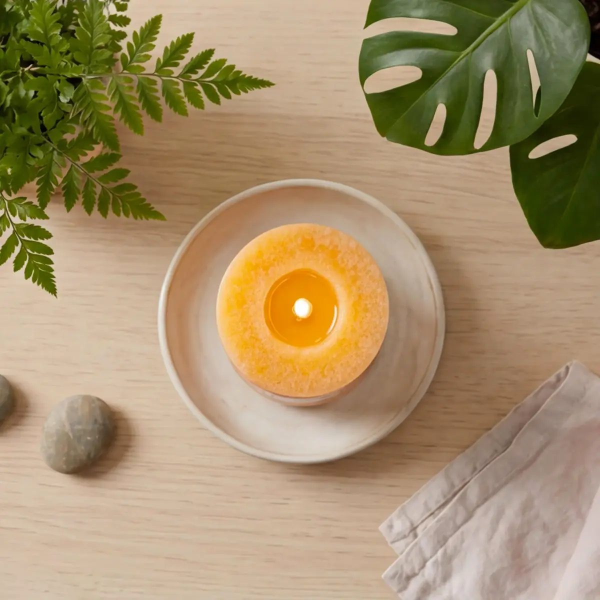 Aroma Naturals Lavender & Tangerine Pillar Candle 6.4cm x 10.2cm (2.5" x 4") | Relaxing Aromatherapy Scent - view 7