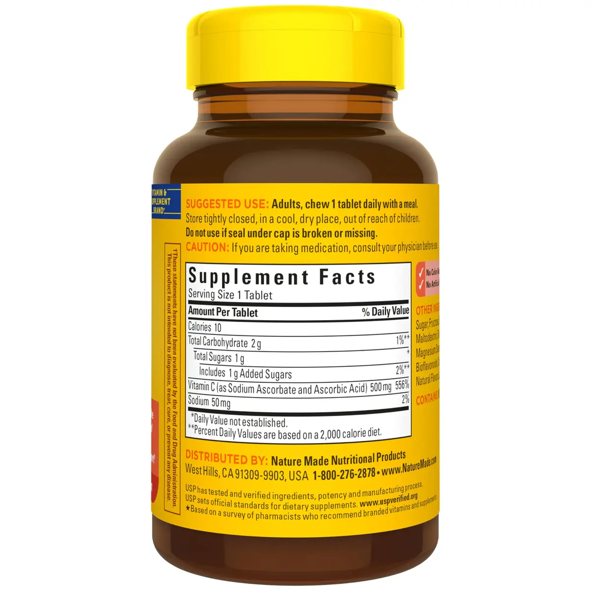 Nature Made Chewable Vitamin C 500 mg Tablets 60 Count | USP Verified Immune Support - view 9