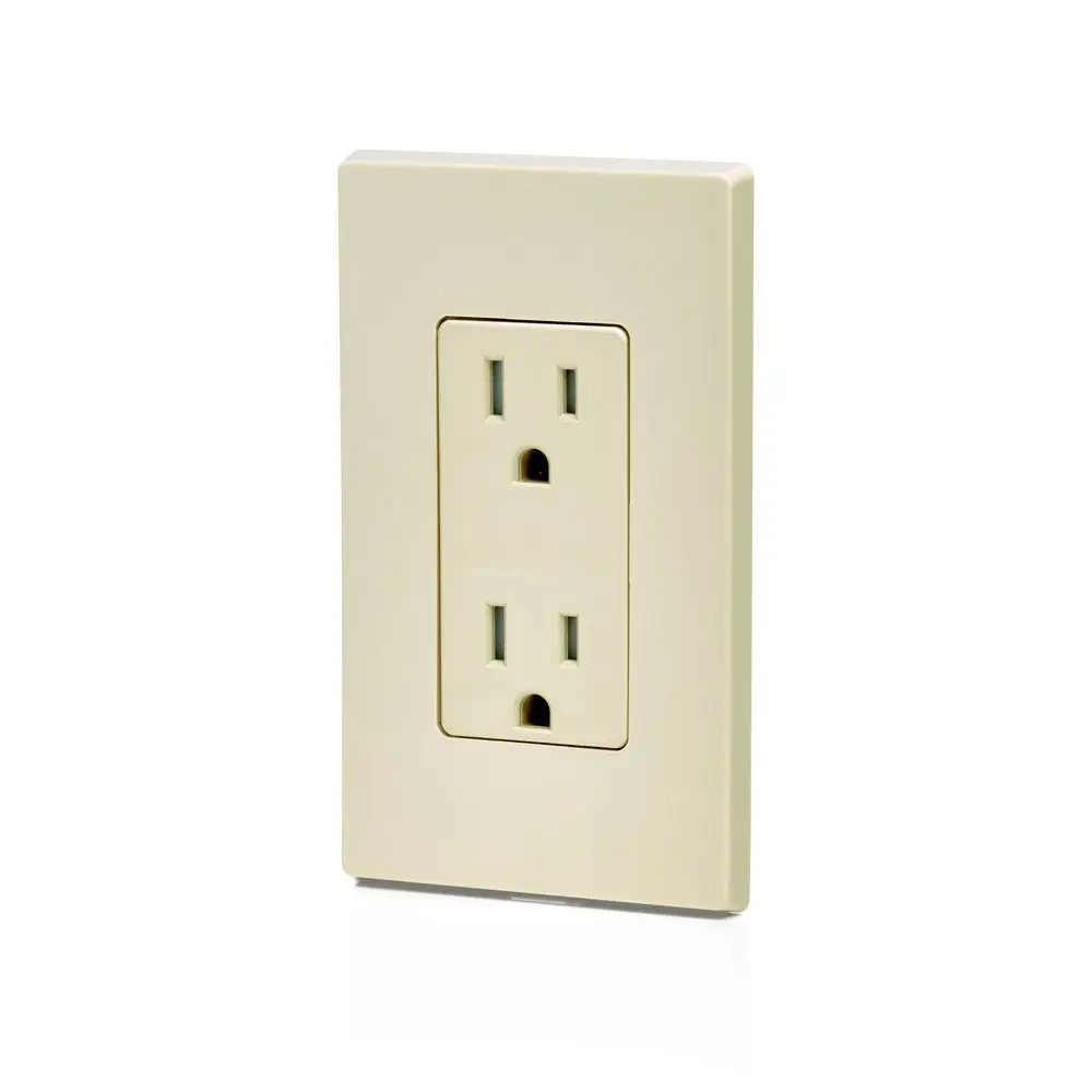Leviton 15 Amp Decora Tamper-Resistant Duplex Electrical Wall Outlet, T5325-I, Ivory | Child-Safe, Durable, Grounded - view 4